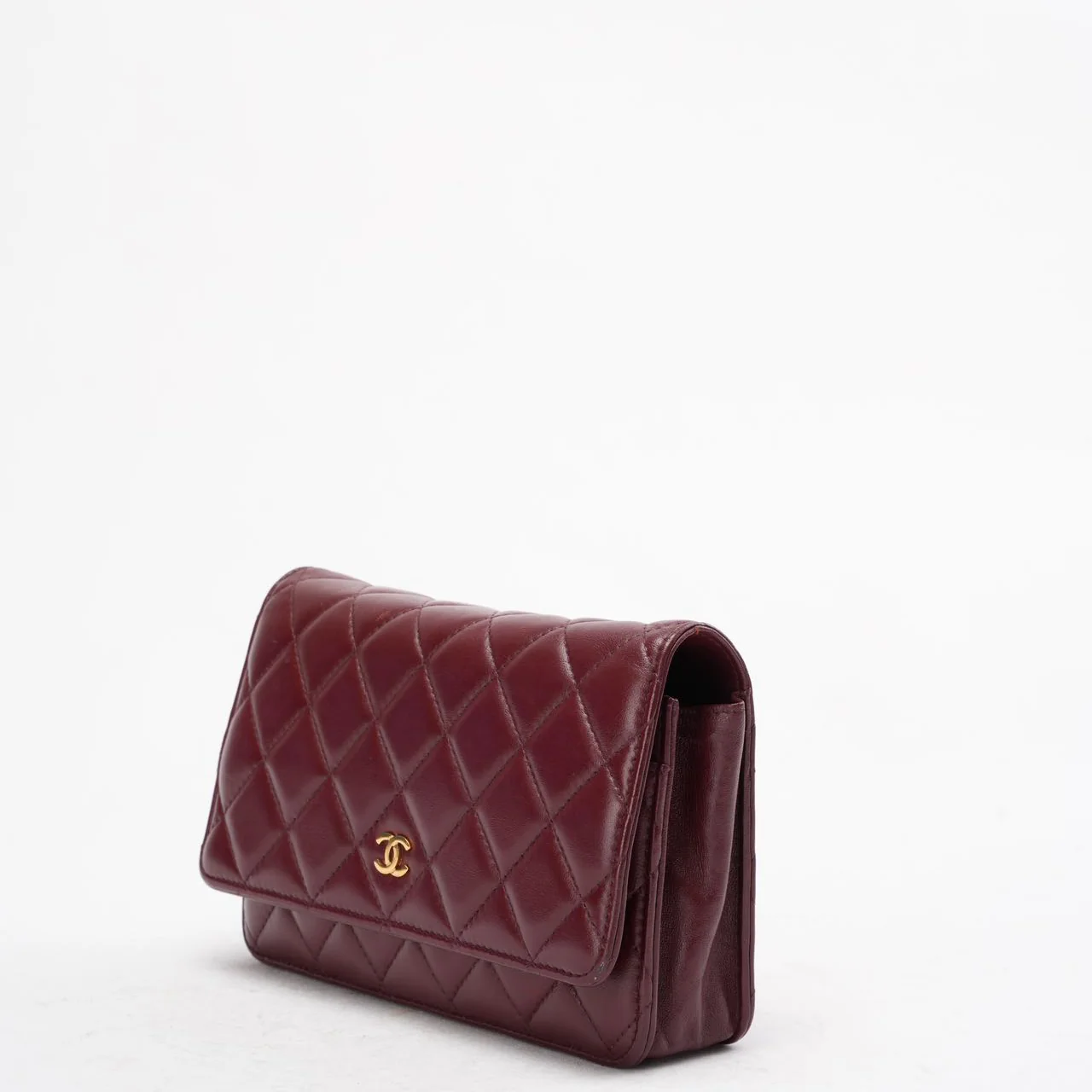 Chanel Burgundy Classic Wallet on Chain (WOC) Lambskin 2018