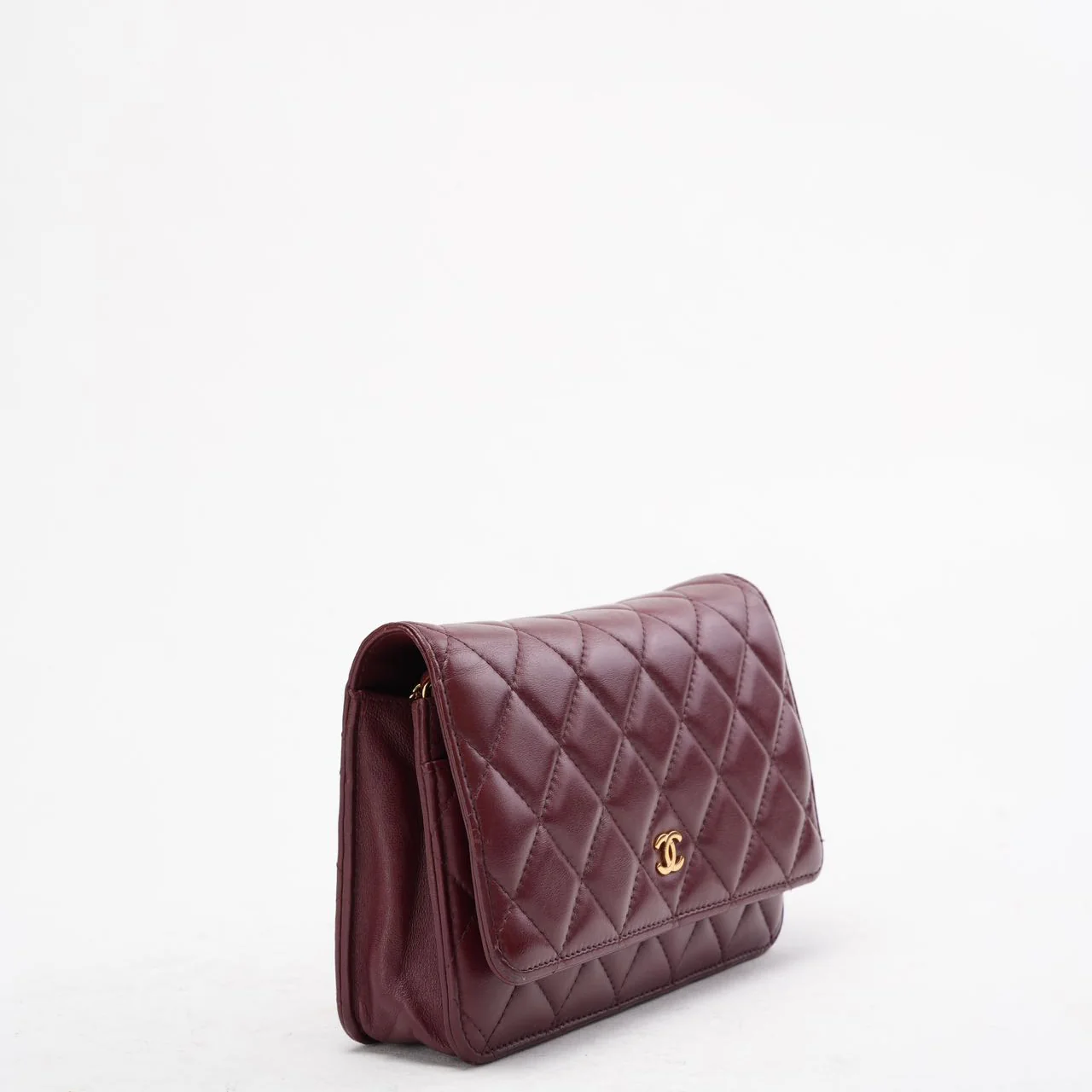 Chanel Burgundy Classic Wallet on Chain (WOC) Lambskin 2018