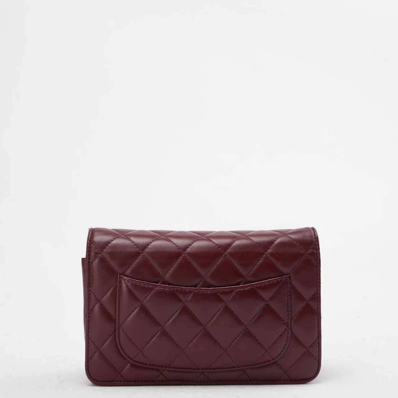 Chanel Burgundy Classic Wallet on Chain (WOC) Lambskin 2018