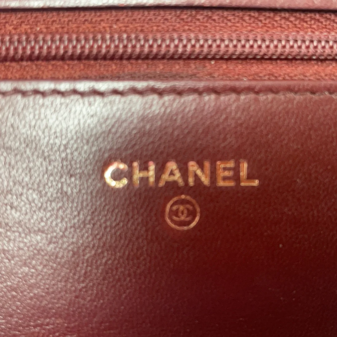 Chanel Burgundy Classic Wallet on Chain (WOC) Lambskin 2018
