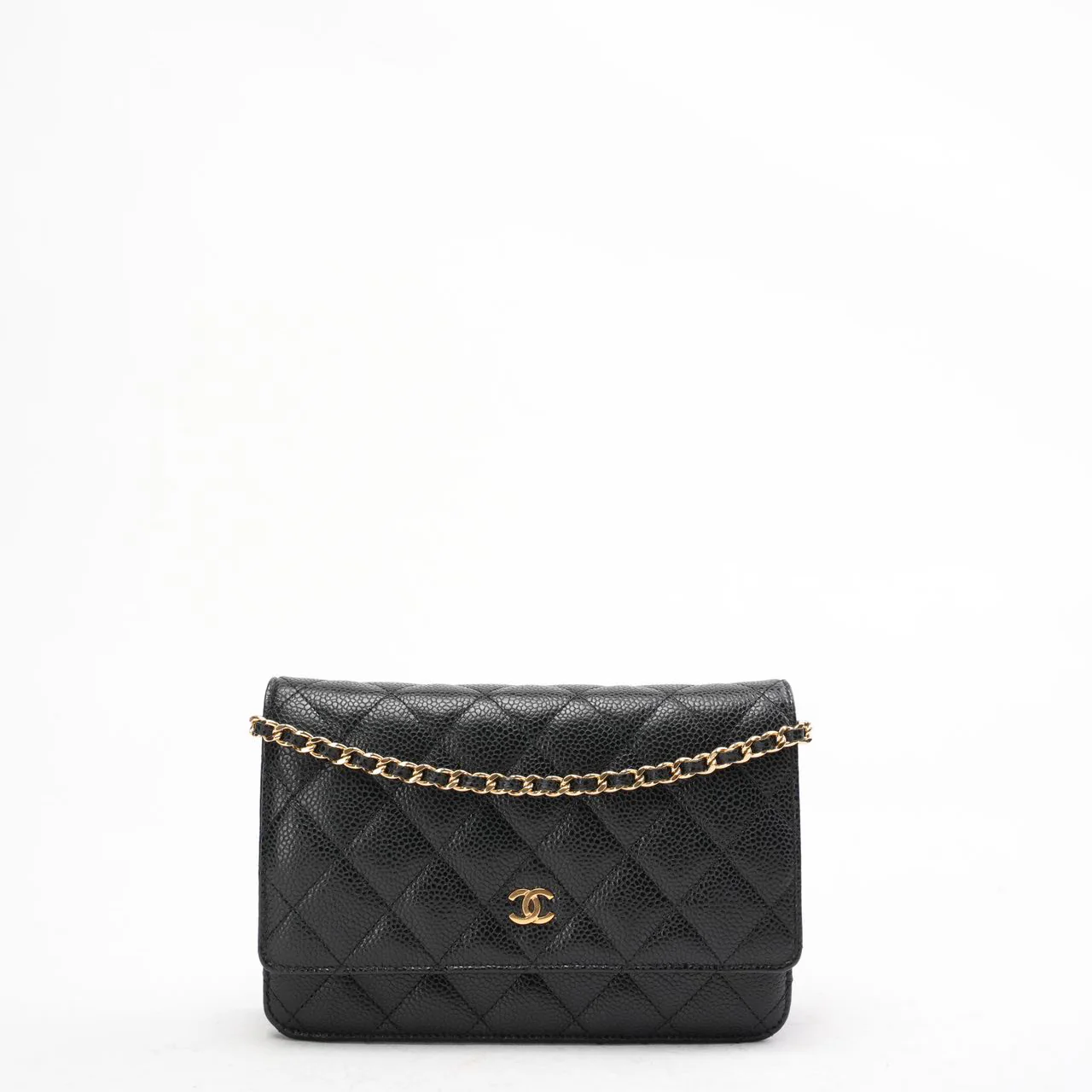 Chanel Black Classic Wallet on Chain (WOC) Caviar 2015