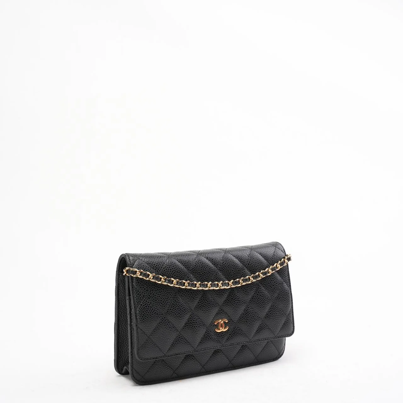 Chanel Black Classic Wallet on Chain (WOC) Caviar 2015