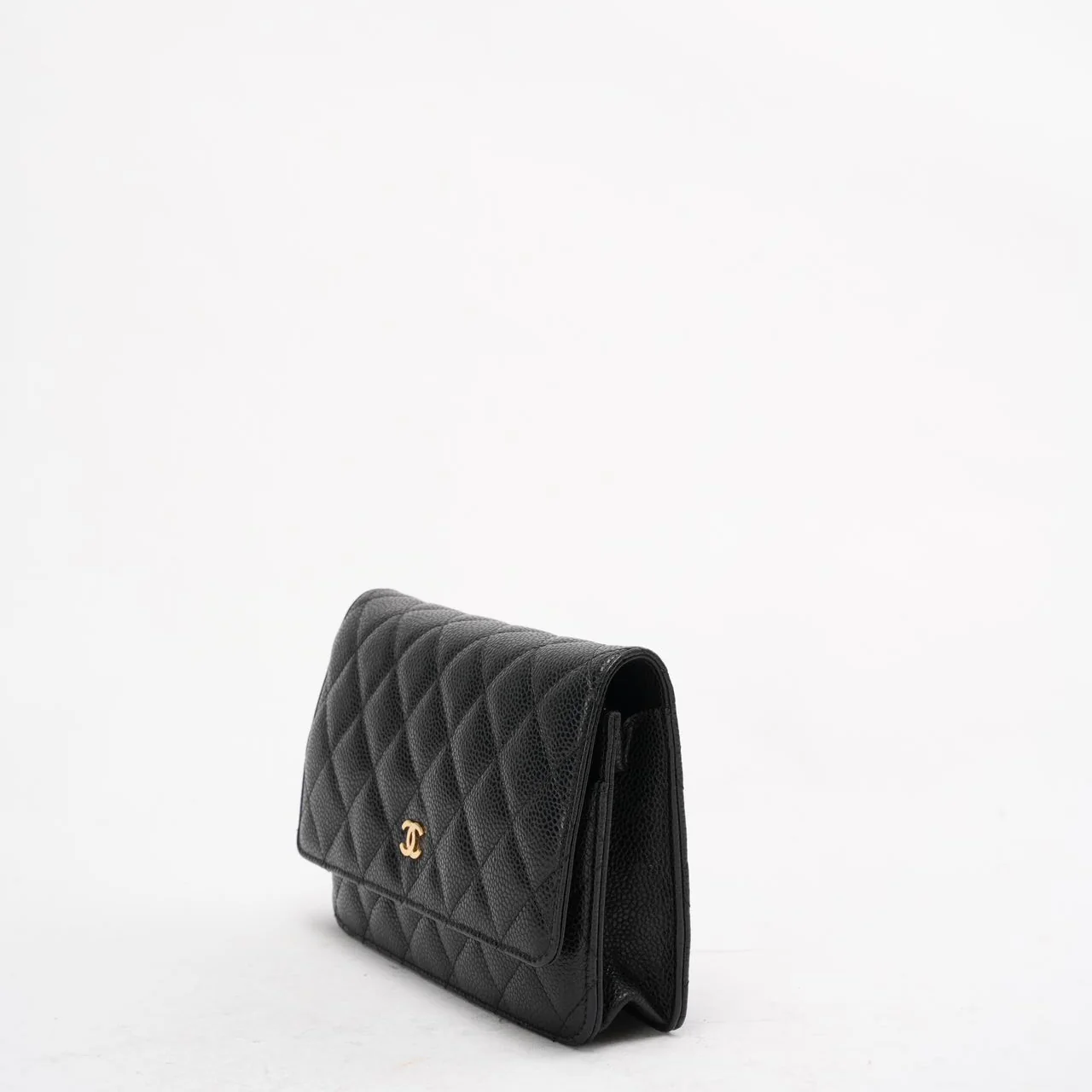 Chanel Black Classic Wallet on Chain (WOC) Caviar 2015