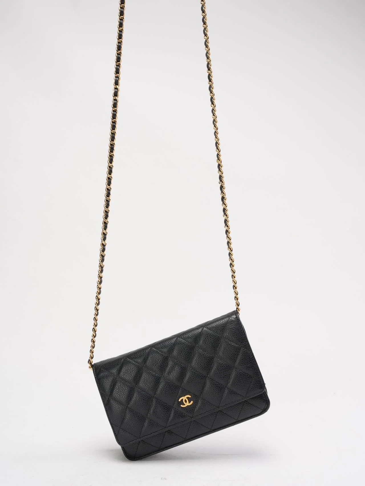 Chanel Black Classic Wallet on Chain (WOC) Caviar 2014