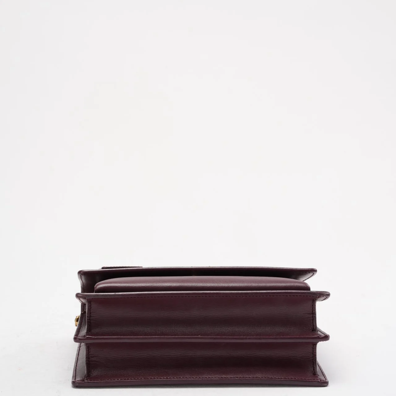 Saint Laurent Medium Burgundy Sunset Box Leder