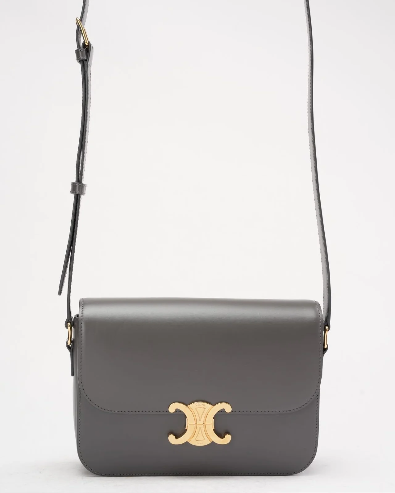 Celine Gray Triomphe Crossbody Small Calfskin 2019