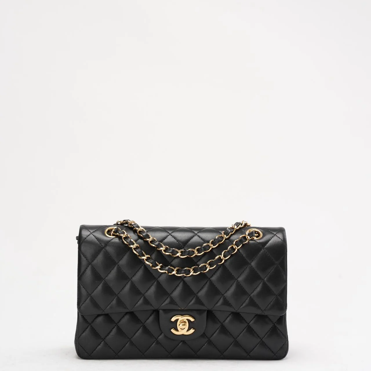 Chanel Black Classic Medium Double Flap Bag Lambskin 2014 Teil 1 (Copy)