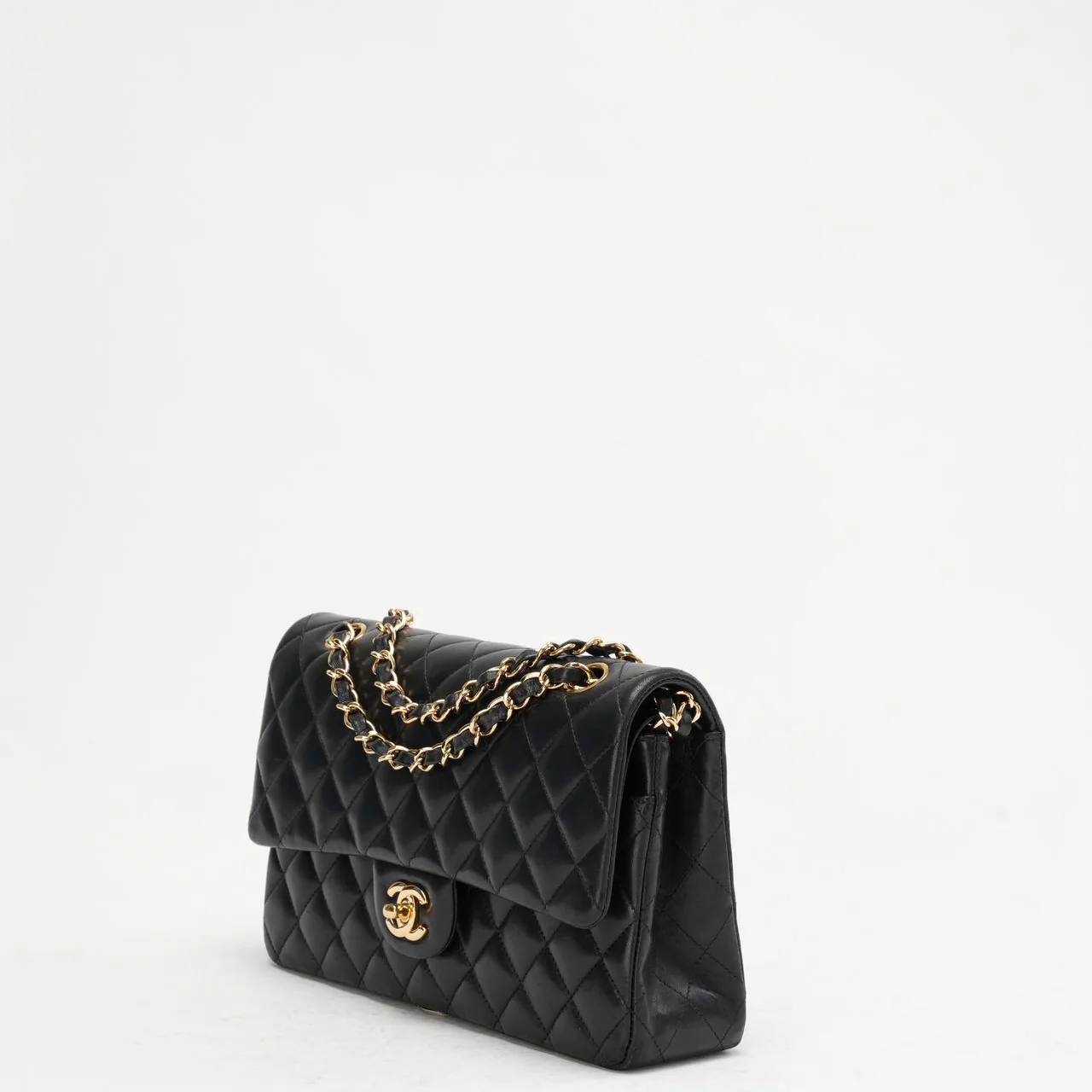 Chanel Black Classic Medium Double Flap Bag Lambskin 2014 Teil 1 (Copy)