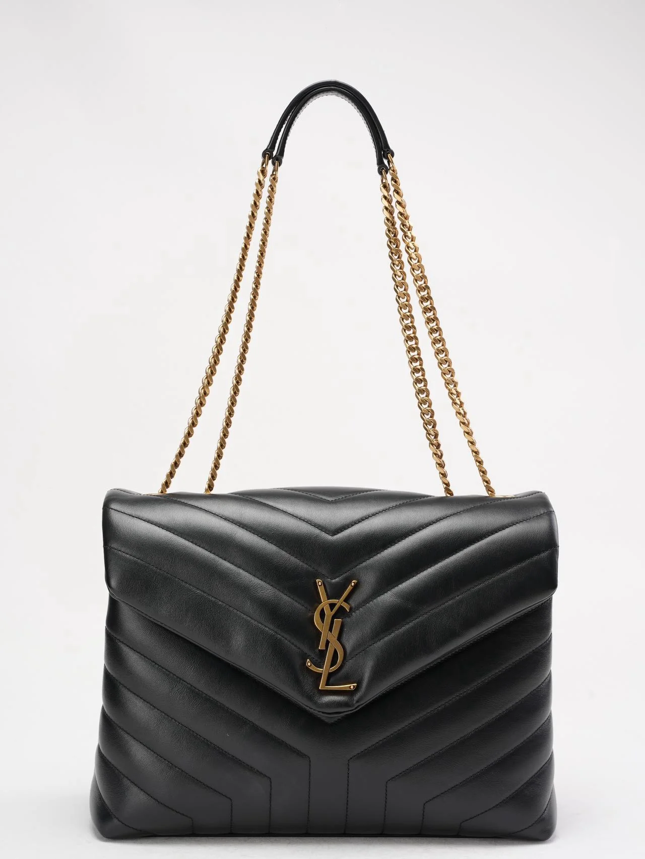 Saint Laurent Black Loulou Medium Shoulder Bag