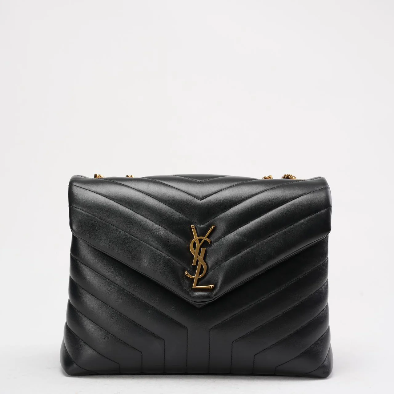 Saint Laurent Black Loulou Medium Shoulder Bag