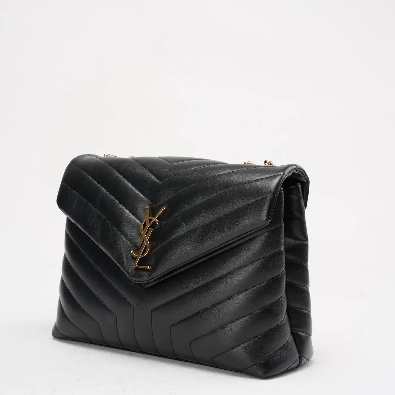 Saint Laurent Black Loulou Medium Shoulder Bag