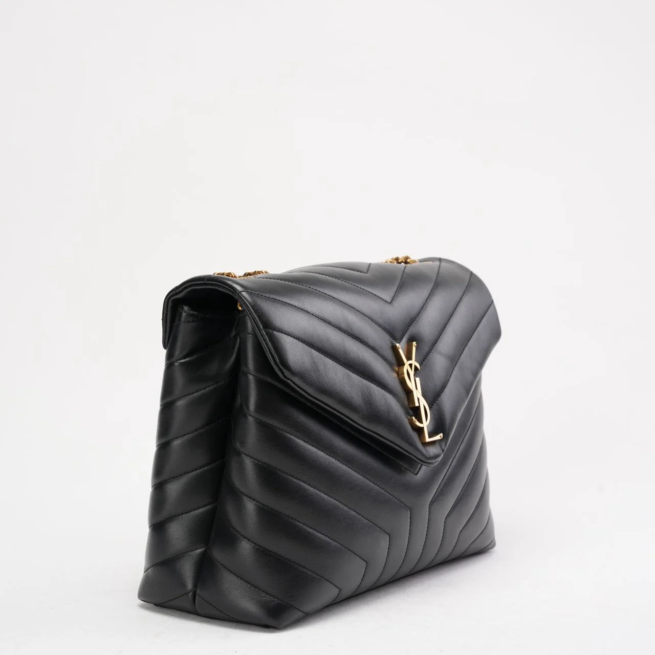Saint Laurent Black Loulou Medium Shoulder Bag