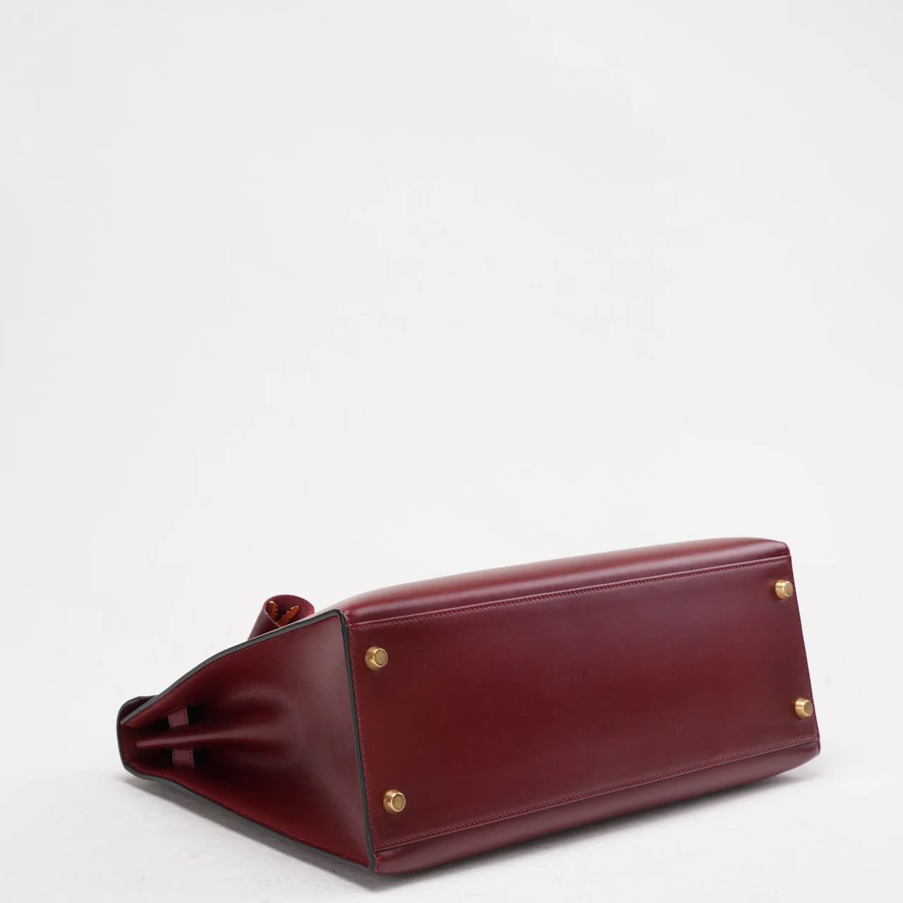 Hermes Vintgae Kelly 32 Burgundy Red Box Leather 1993