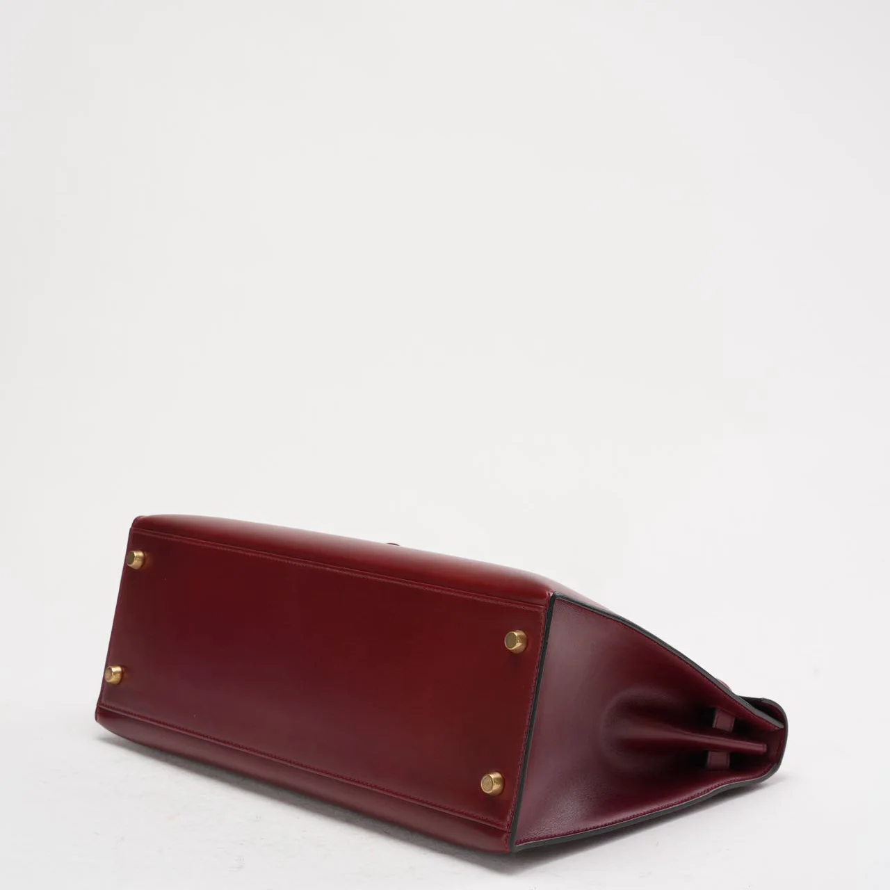 Hermes Vintgae Kelly 32 Burgundy Red Box Leather 1993