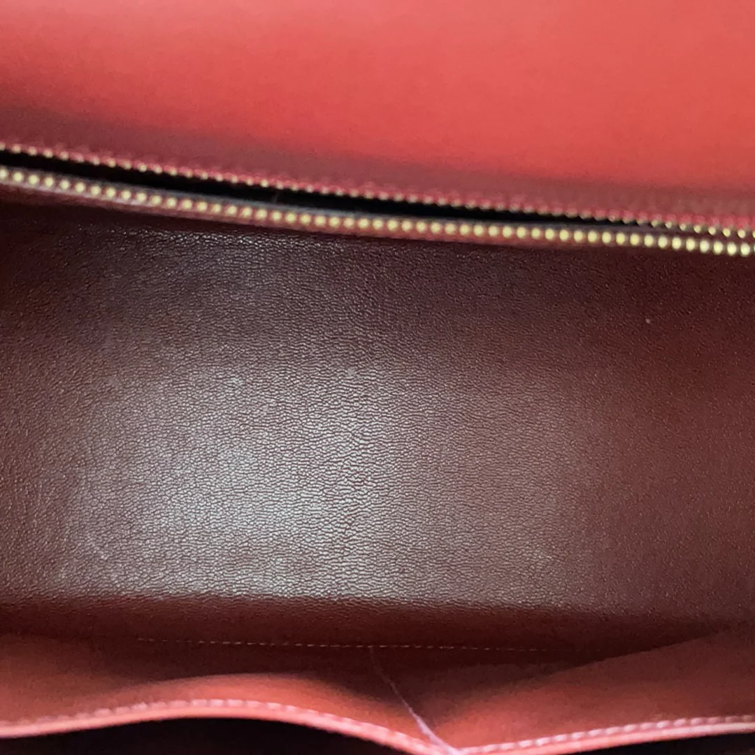 Hermes Vintgae Kelly 32 Burgundy Red Box Leather 1993