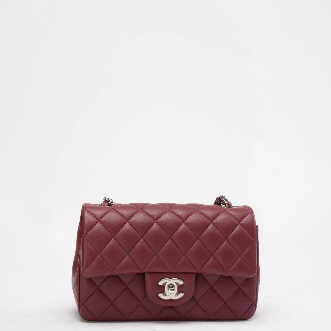 Chanel Burgundy Red Mini Tangle Classic Flap Bag 2020