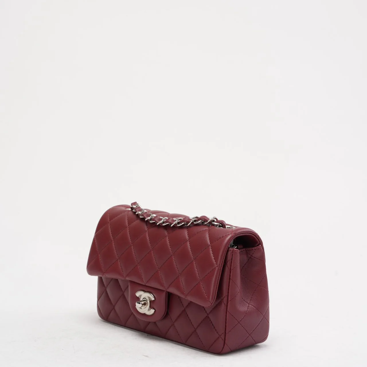 Chanel Burgundy Red Mini Tangle Classic Flap Bag 2020