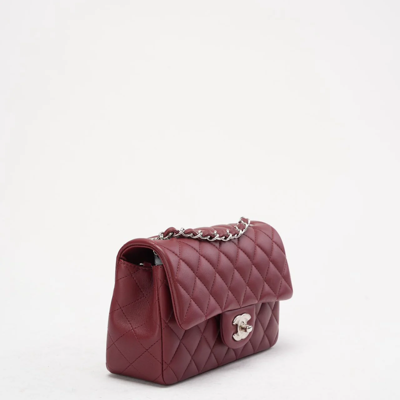 Chanel Burgundy Red Mini Tangle Classic Flap Bag 2020