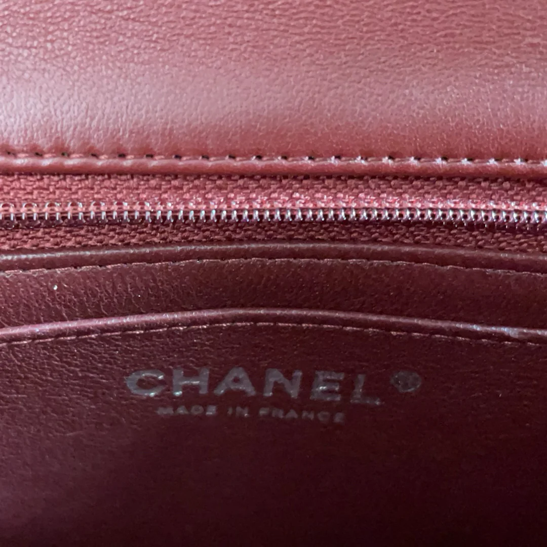 Chanel Burgundy Red Mini Tangle Classic Flap Bag 2020