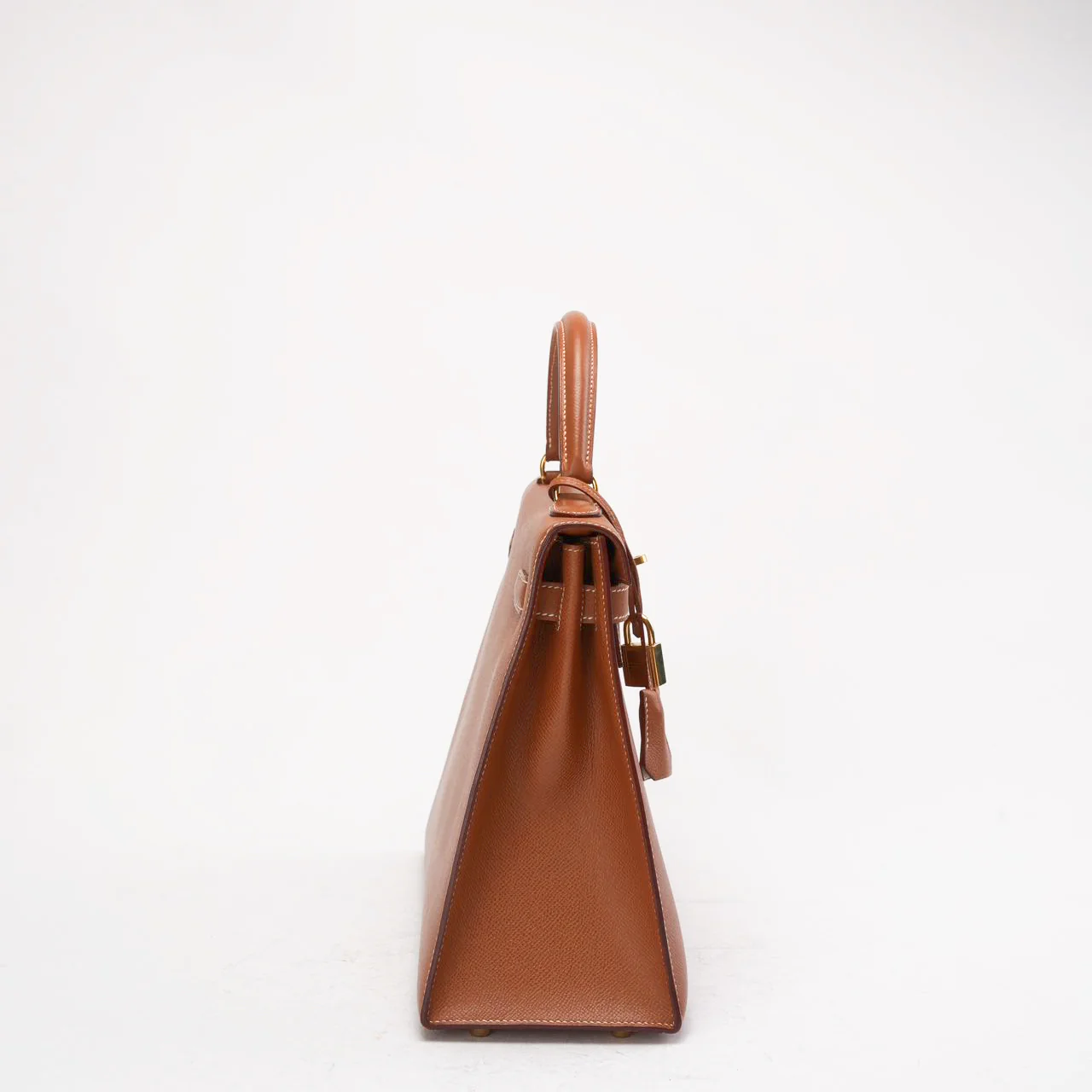 Hermès Vintage Gold Kelly Sellier 32 Epsom Y Circle 1995