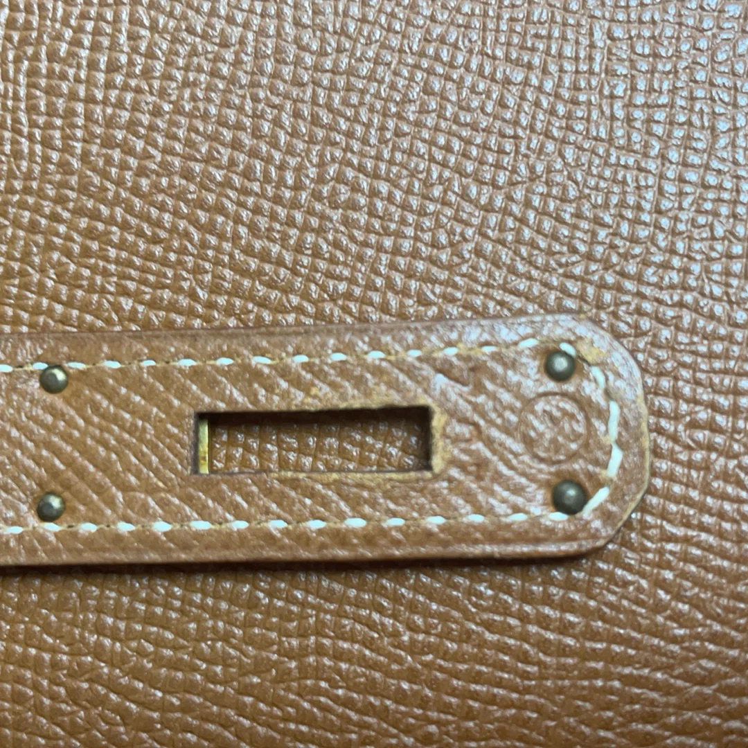 Hermès Vintage Gold Kelly Sellier 32 Epsom Y Circle 1995