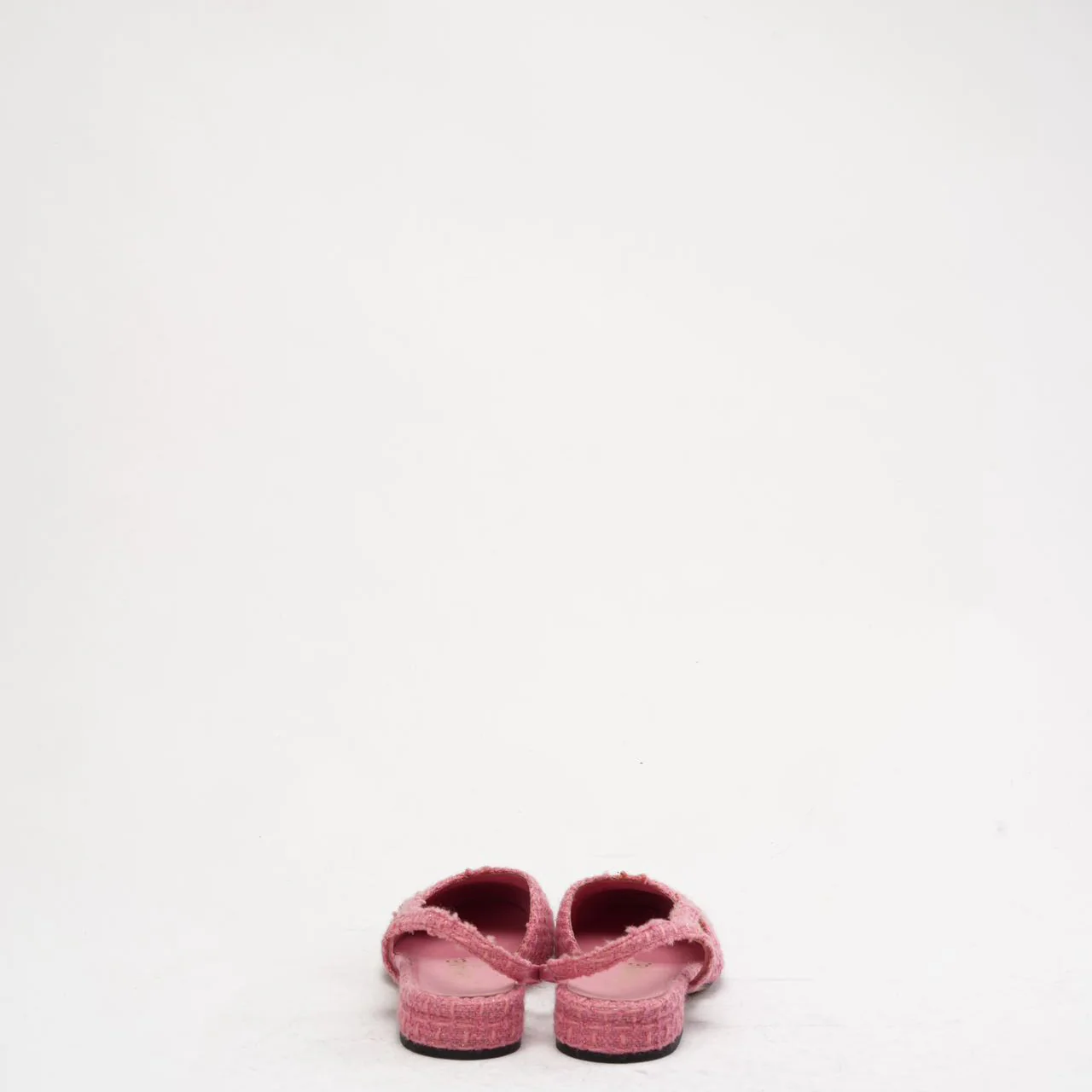 Chanel Pink/Black Tweed Cap Toe CC Slingback Pumps 37