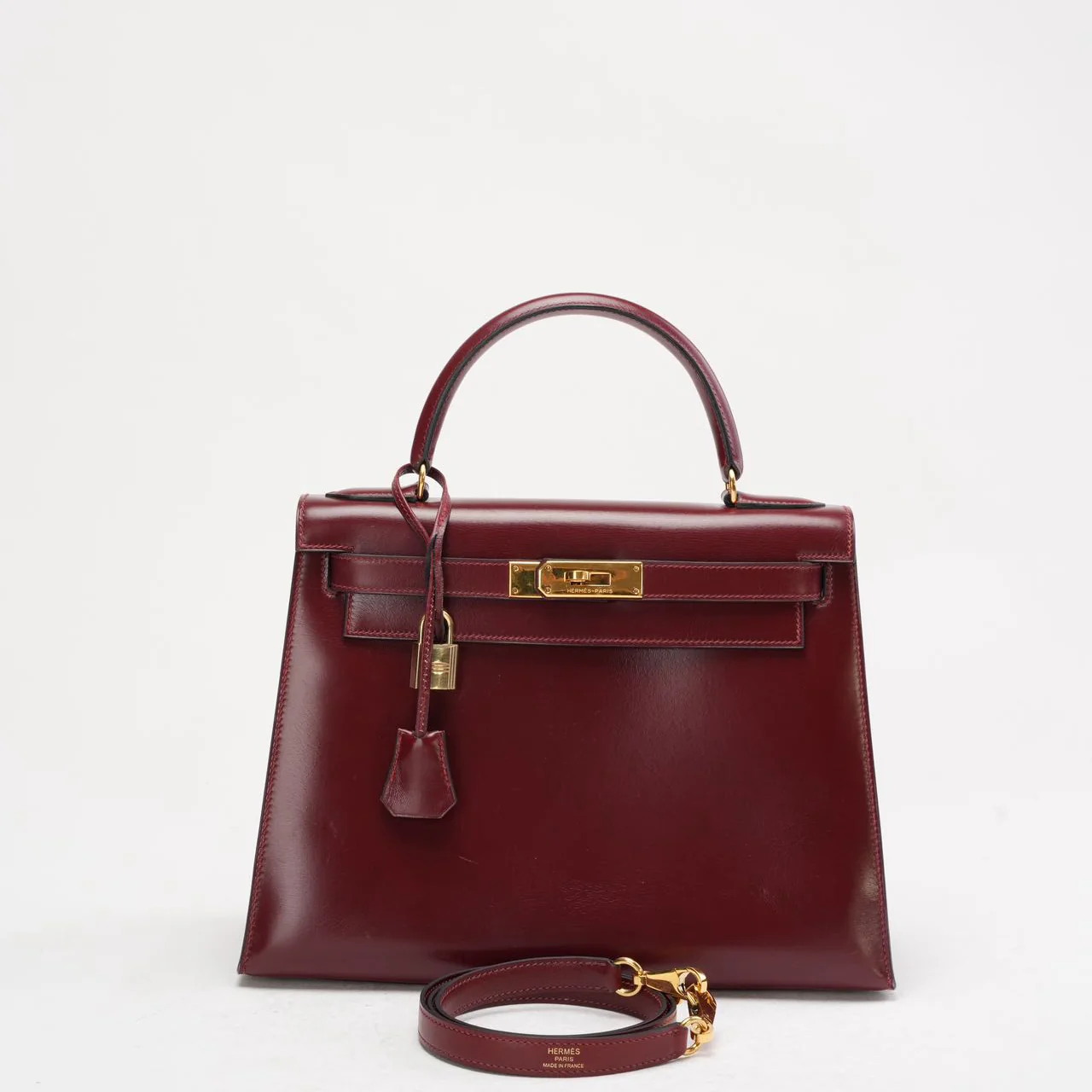 Hermès Kelly 28 Sellier Box-Leder Rouge H