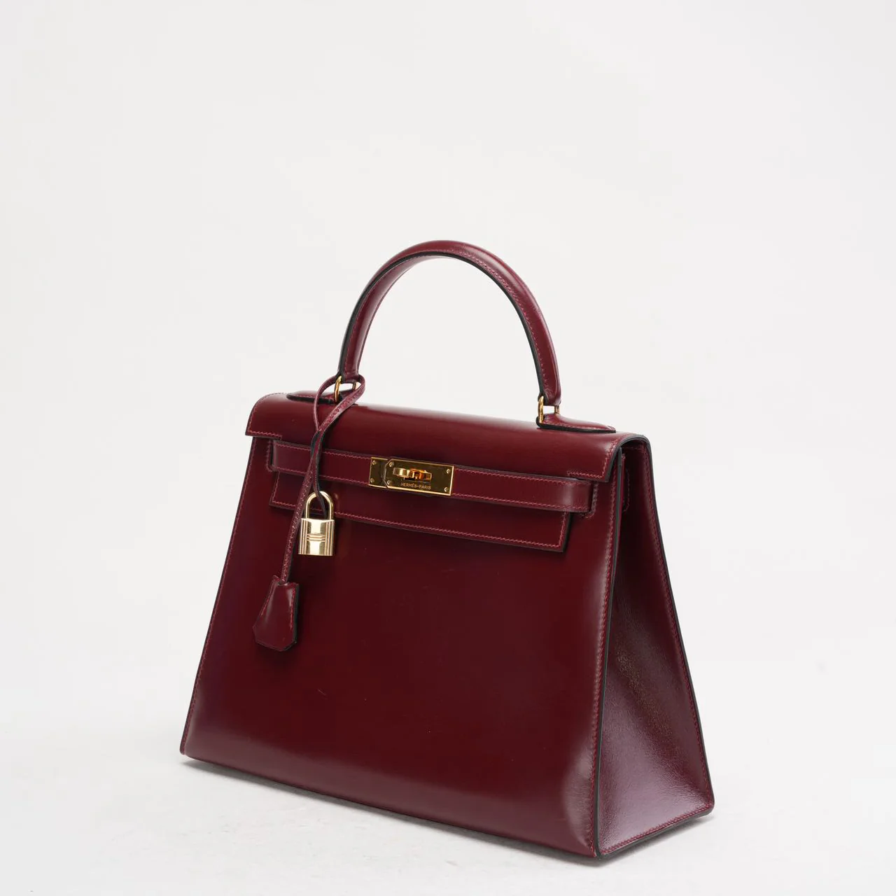 Hermès Kelly 28 cm Sellier Rouge H 55 Bordeaux Rare Vintage Bag