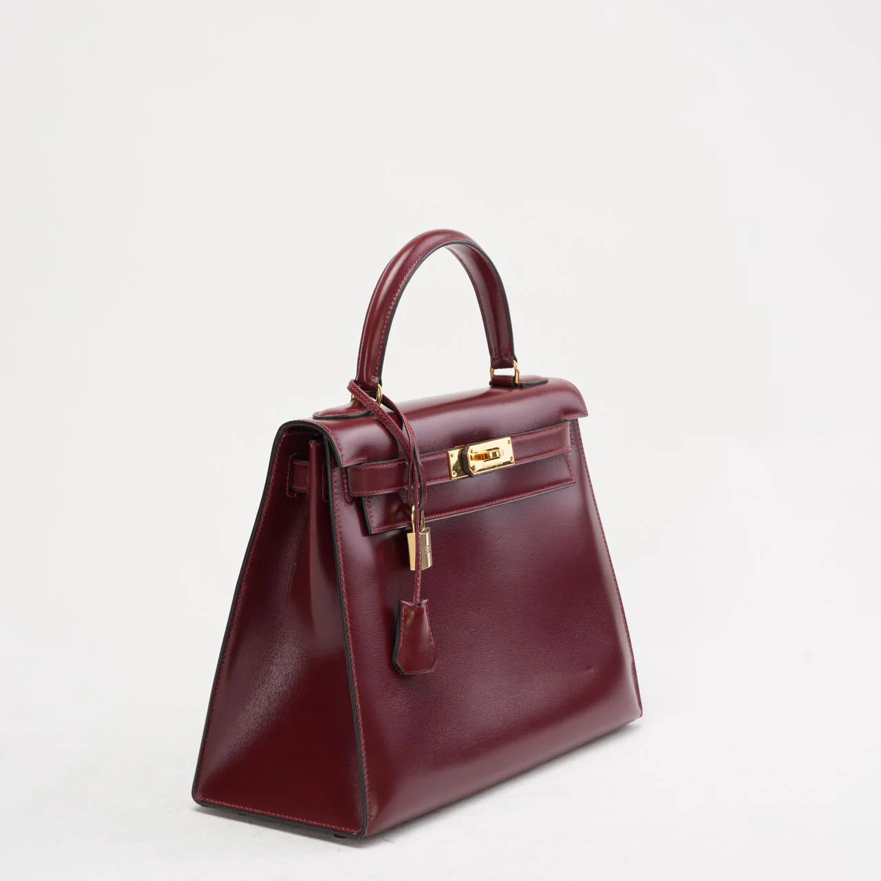 Hermès Kelly 28 cm Sellier Rouge H 55 Bordeaux Rare Vintage Bag