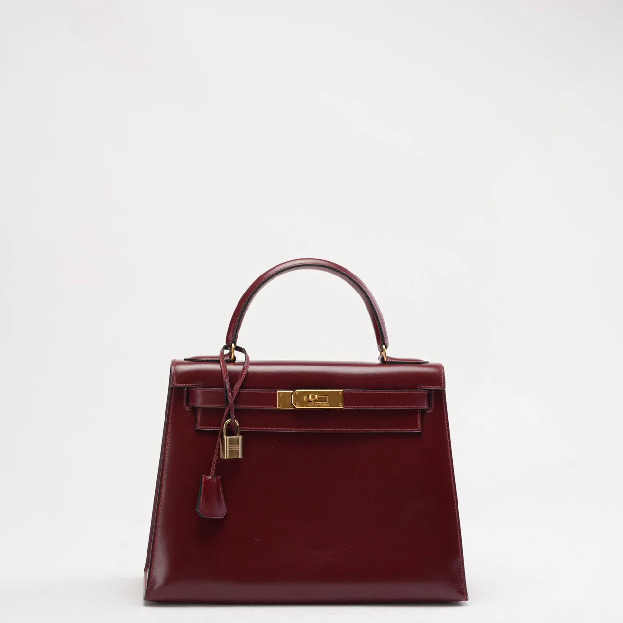Hermès Kelly 28 cm Sellier Rouge H 55 Bordeaux Rare Vintage Bag