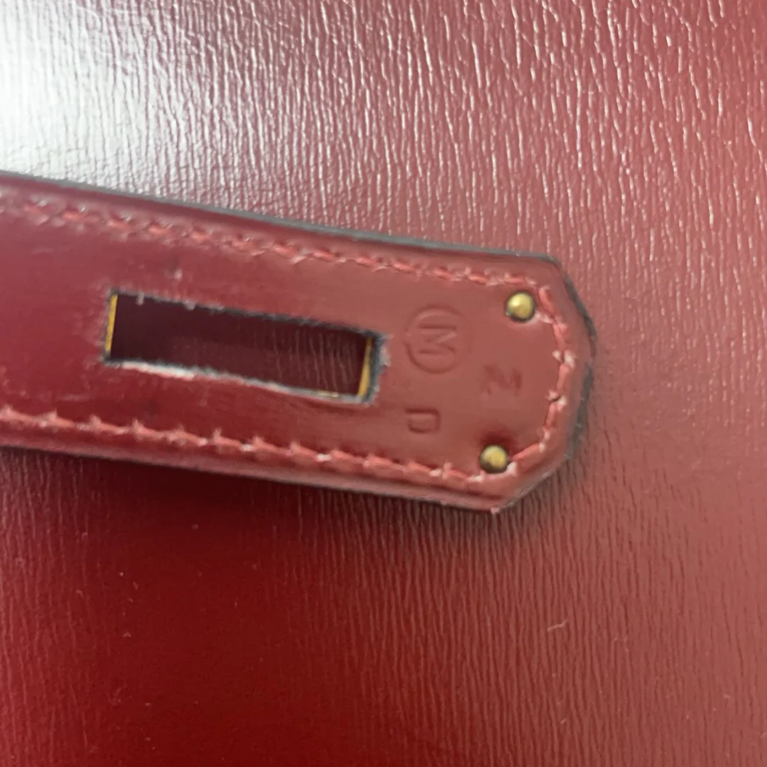 Hermès Kelly 28 cm Sellier Rouge H 55 Bordeaux Rare Vintage Bag