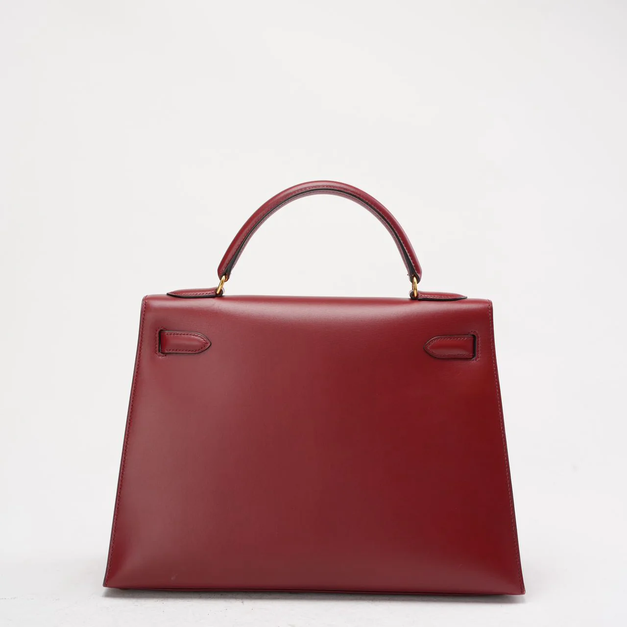 Hermès Vintage Burgundy Kelly Sellier 32 Box Leather 1994