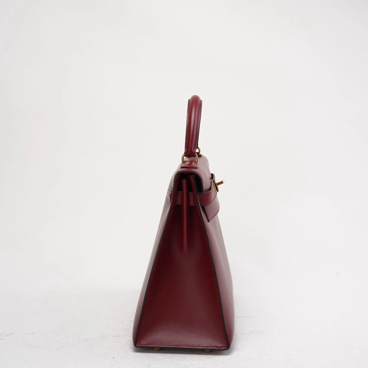 Hermès Vintage Burgundy Kelly Sellier 32 Box Leather 1994