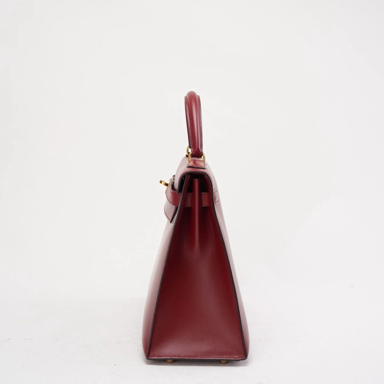 Hermès Vintage Burgundy Kelly Sellier 32 Box Leather 1994