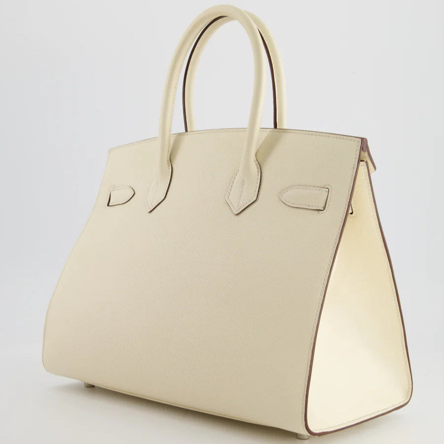 used-Hermès Birkin Bag 30 Sellier in Nata Epsom Leather with Palladium Hardware-MILOURA