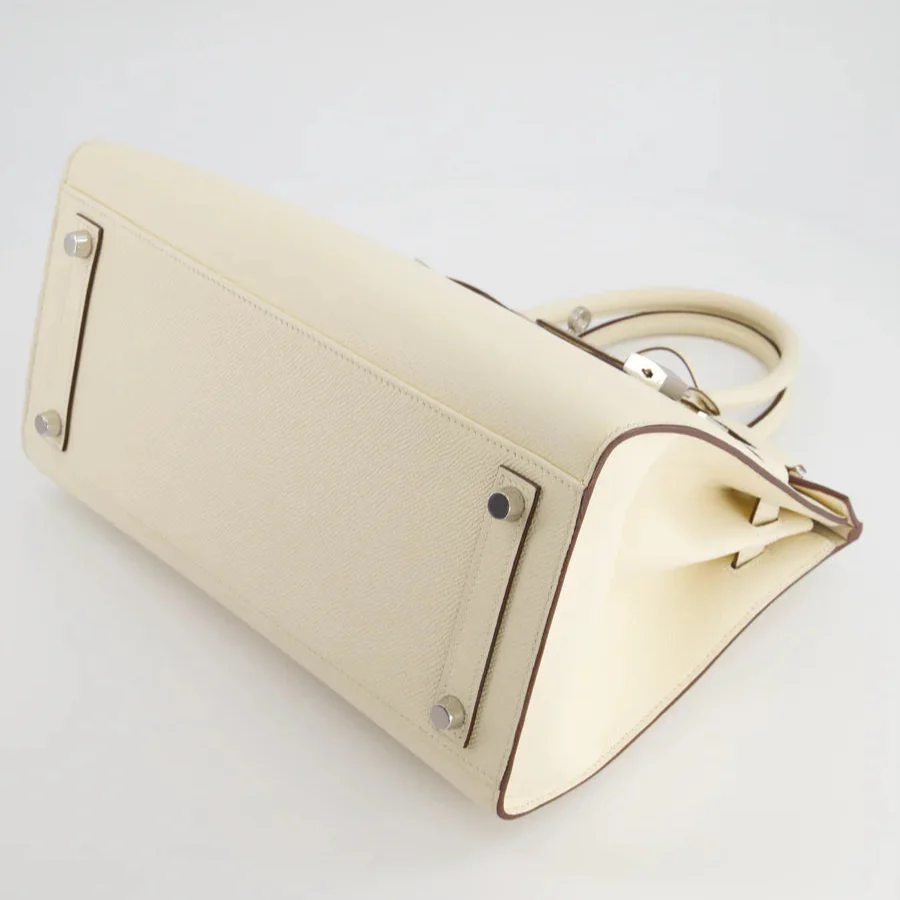 used-Hermès Birkin Bag 30 Sellier in Nata Epsom Leather with Palladium Hardware-MILOURA