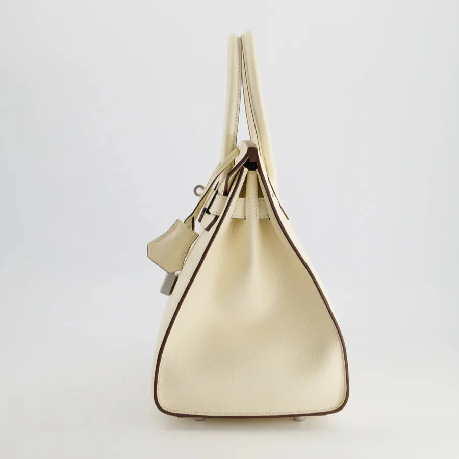 used-Hermès Birkin Bag 30 Sellier in Nata Epsom Leather with Palladium Hardware-MILOURA