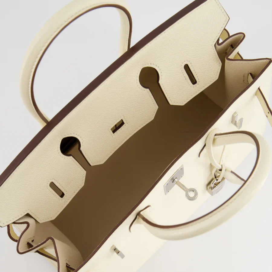 used-Hermès Birkin Bag 30 Sellier in Nata Epsom Leather with Palladium Hardware-MILOURA