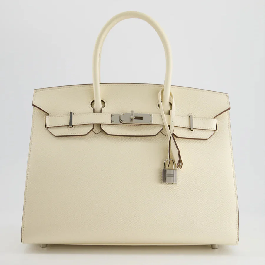 used-Hermès Birkin Bag 30 Sellier in Nata Epsom Leather with Palladium Hardware-MILOURA