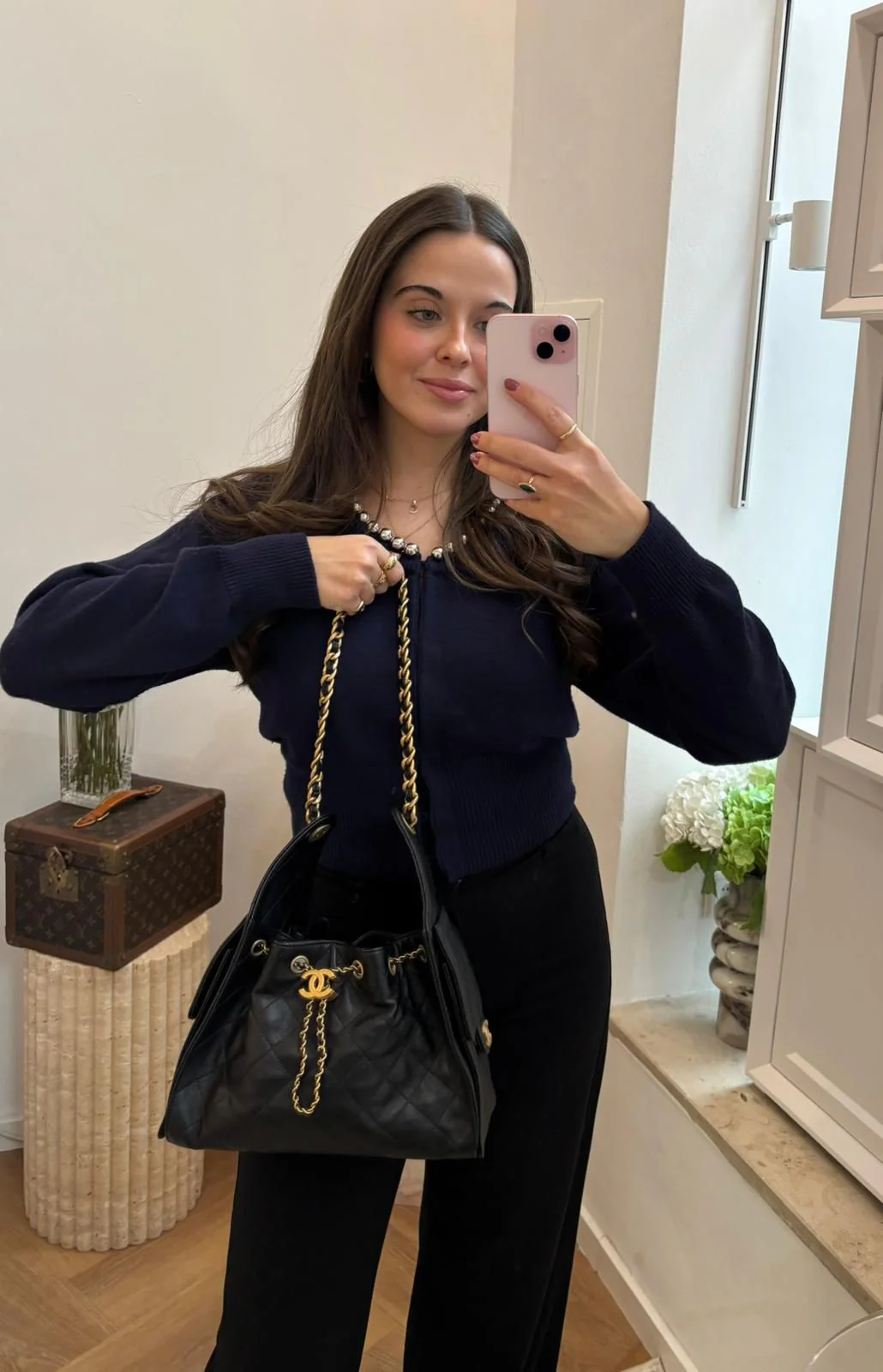 Chanel 25 Small Black Quilted Caviar Aged Gold Hardware 2025