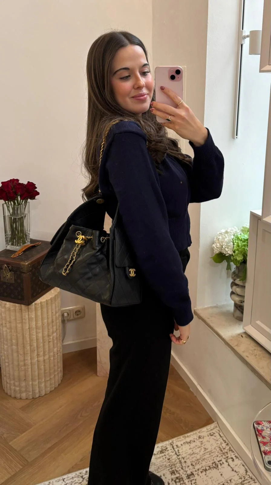 Chanel 25 Small Black Quilted Caviar Aged Gold Hardware 2025