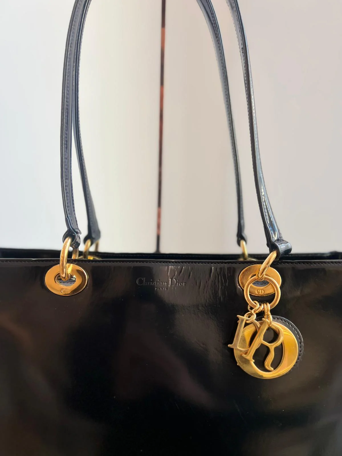 Christian Dior Black Vintage Large Lady Dior Tote Bag 2007