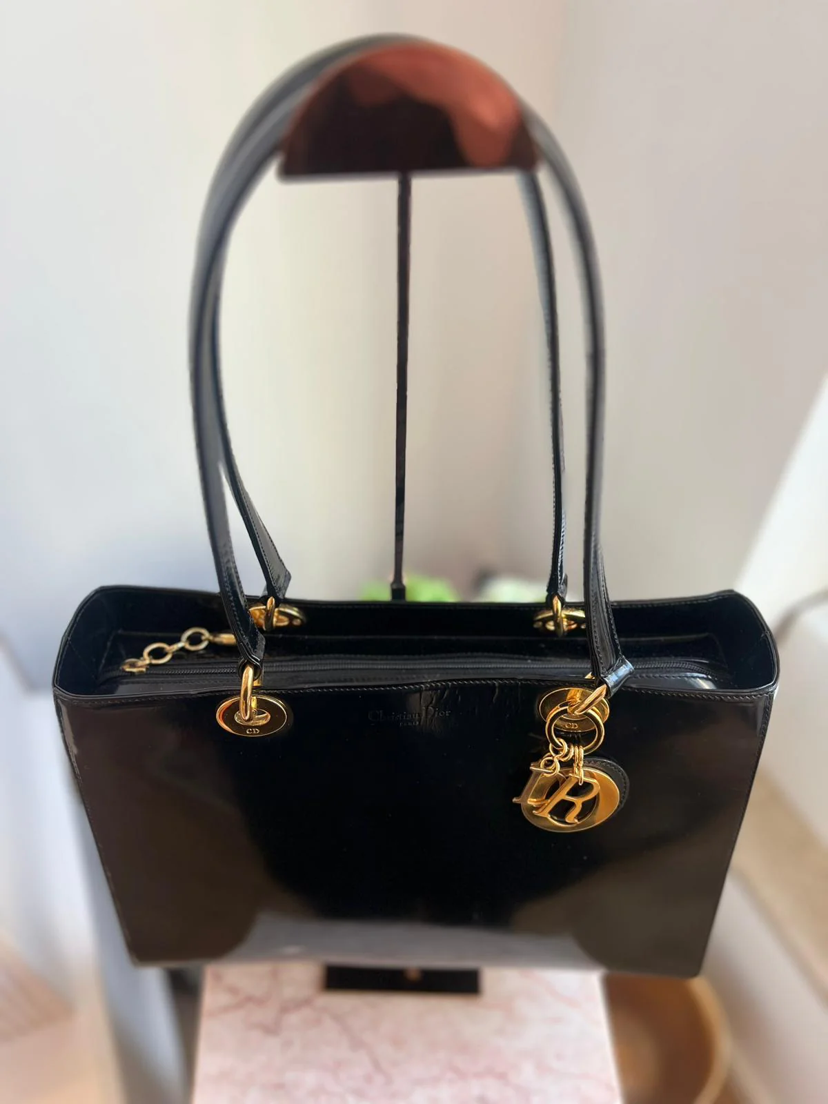 Christian Dior Black Vintage Large Lady Dior Tote Bag 2007