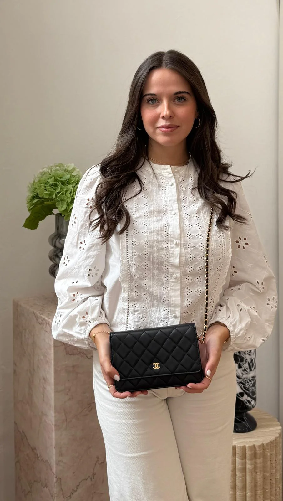 Chanel Wallet On Chain (WOC) Black Bag In Lambskin Leather With Gold Hardware 2018