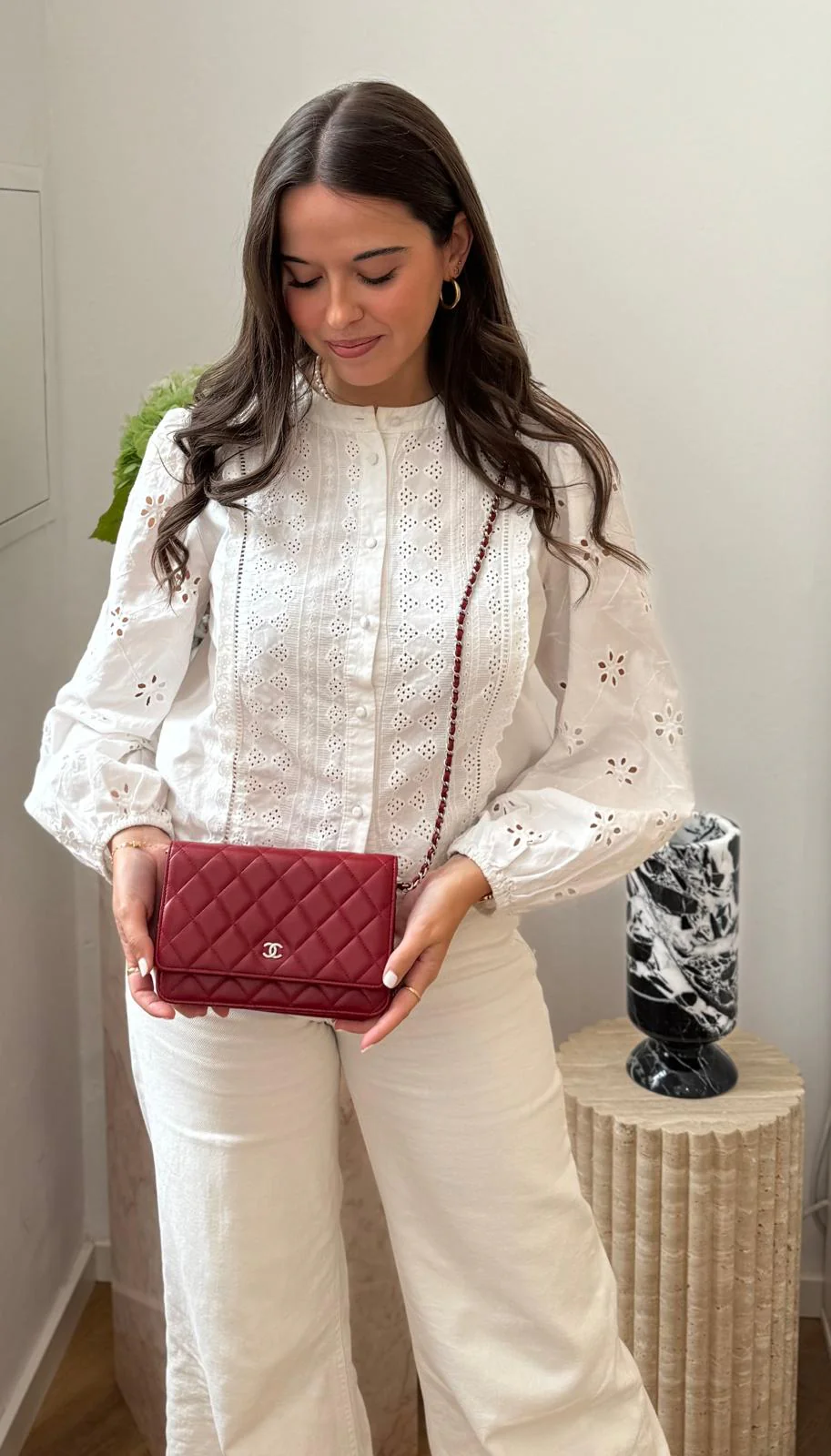 Chanel Red Wallet on Chain (WOC) Lambskin 2014