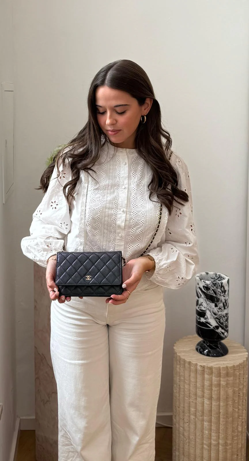 Chanel Black Caviar Wallet an der Kette (WOC) Goldbeschläge