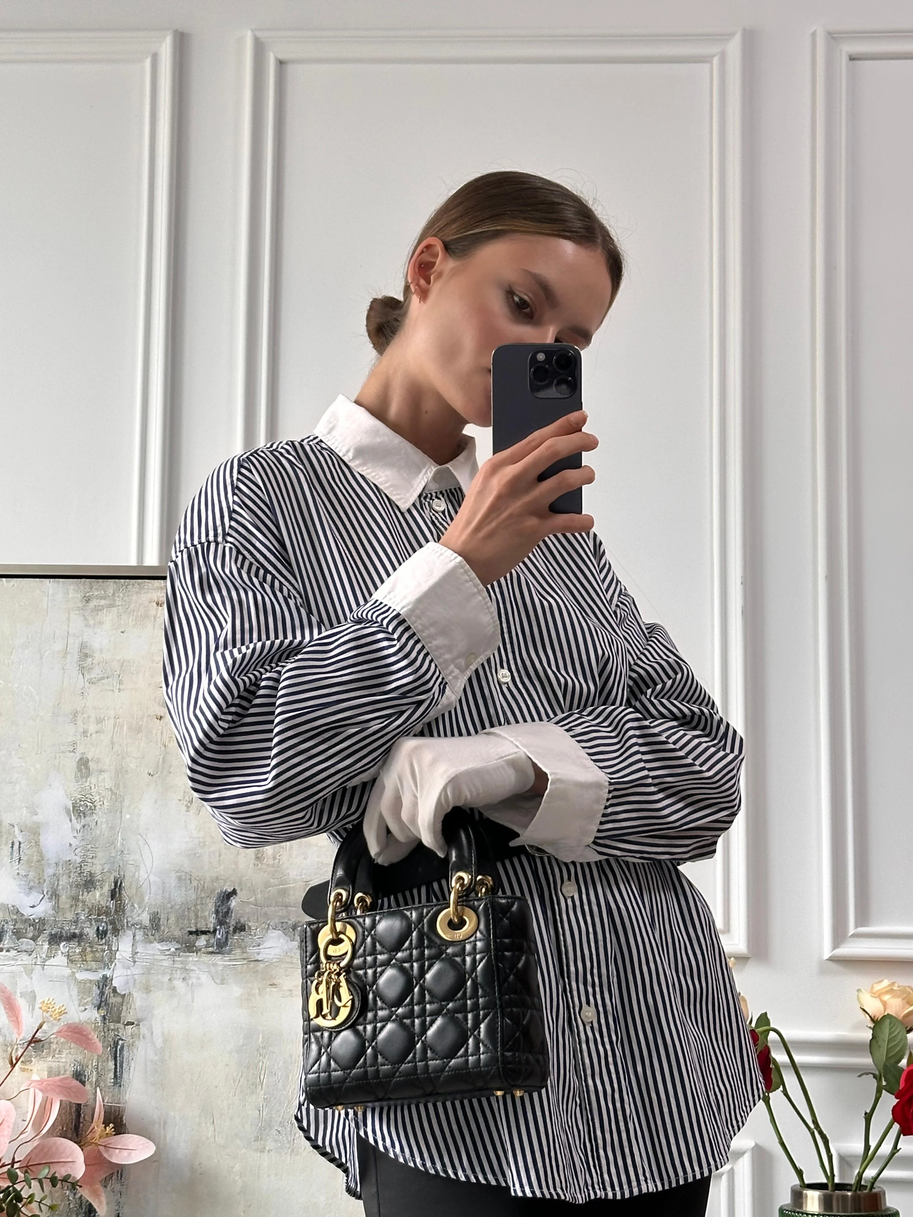 Dior Lady Dior Mini Bag Black Lambskin Gold Hardware