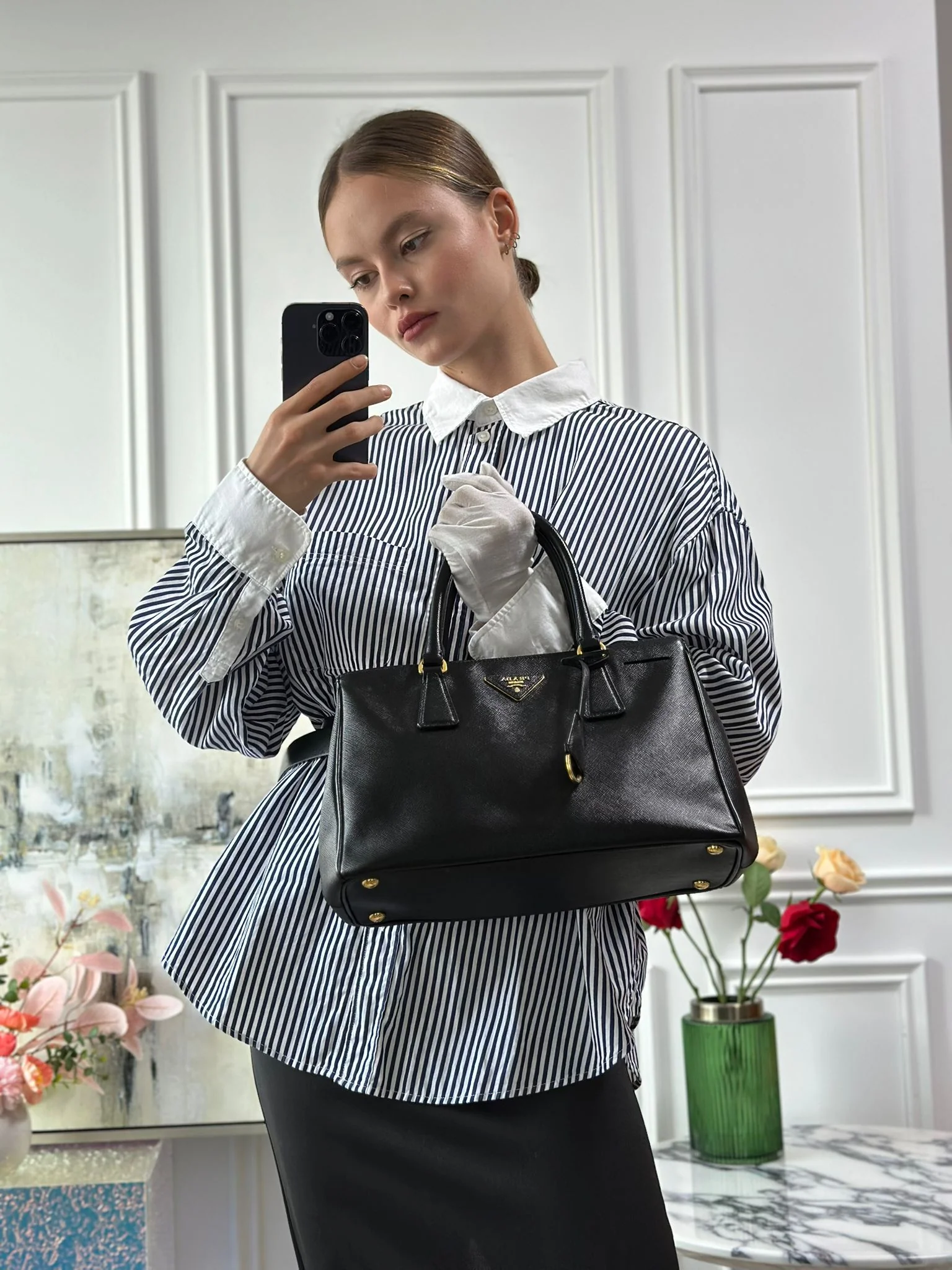 Prada Black Galleria Saffiano Leather Bag