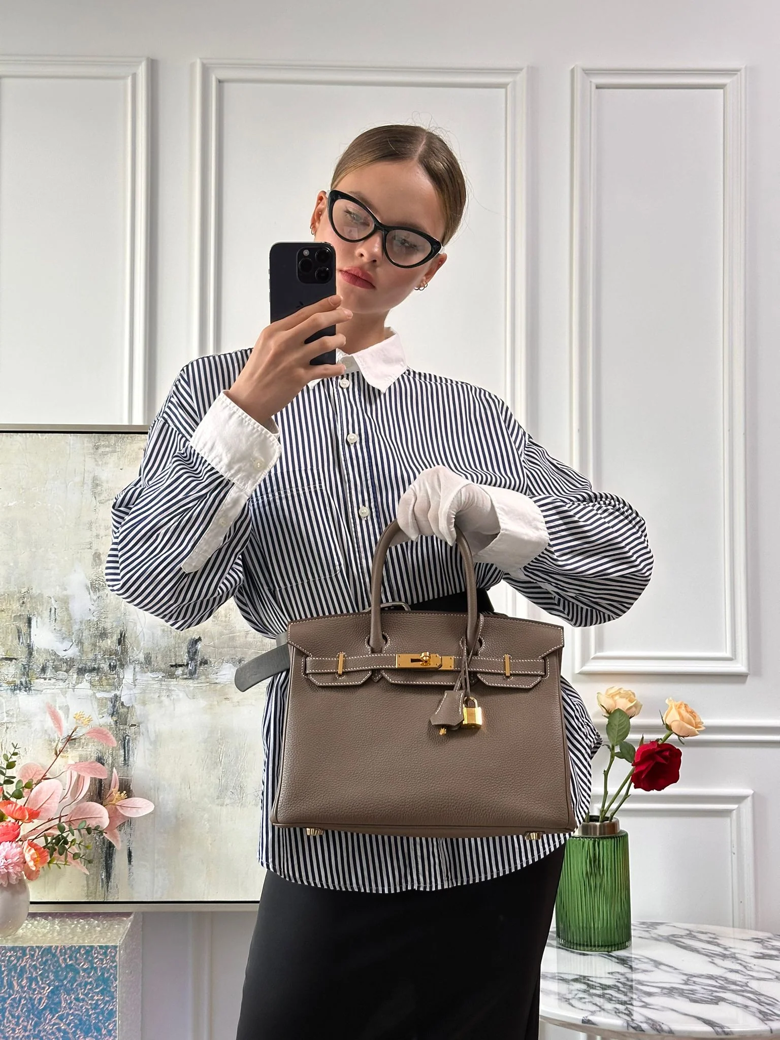 Hermes Birkin 30cm Sellier Bag Etoupe Togo Leather