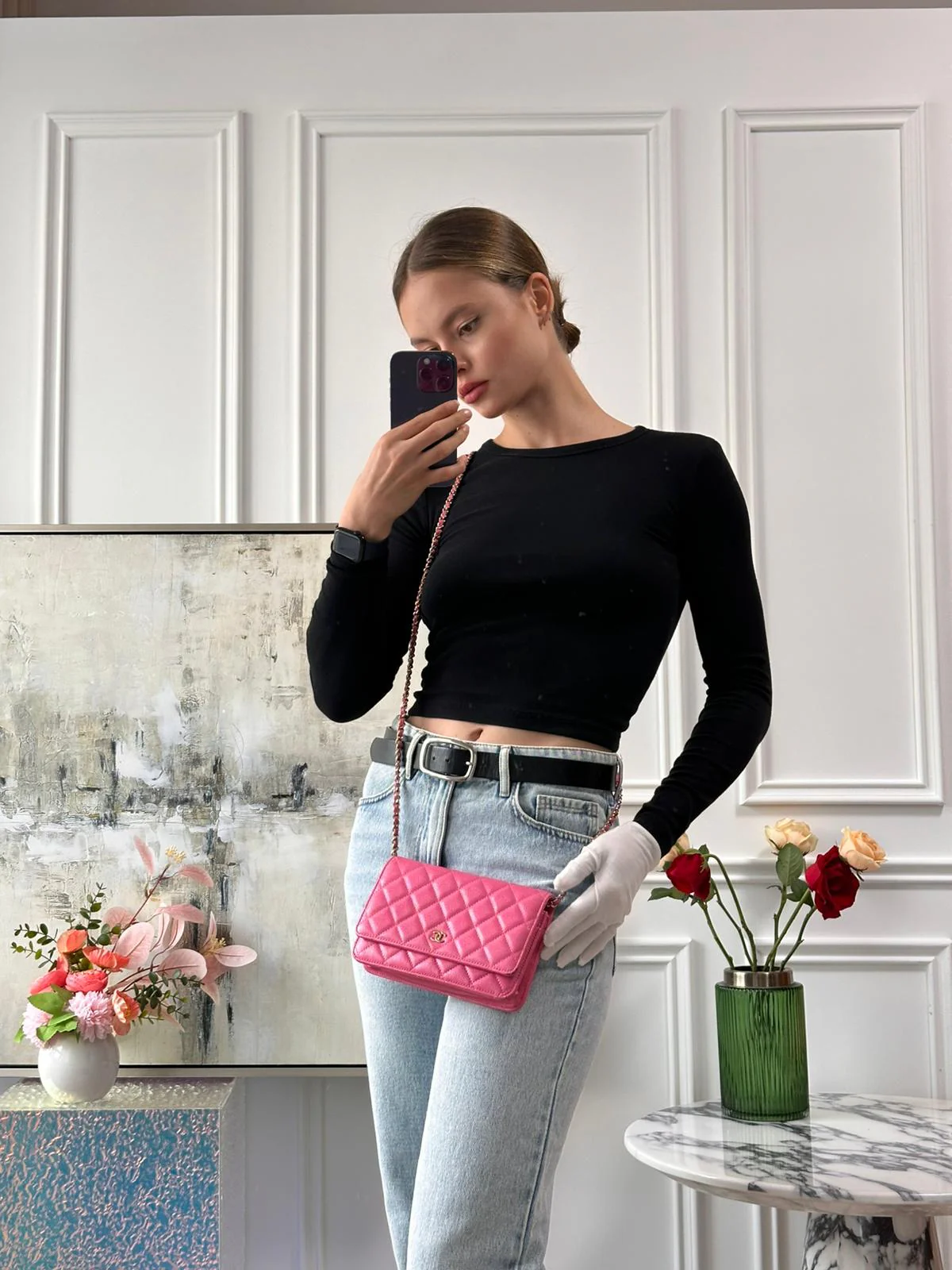 Chanel Timeless Wallet on Chain Hot Pink Caviar Leather